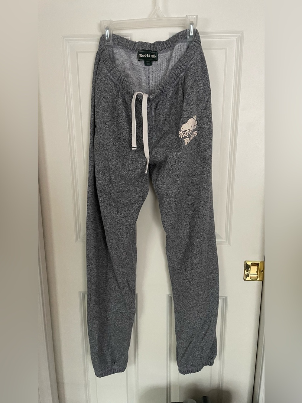 Roots Heathered Gray Classic Beaver Logo Sweatpants Size S/P